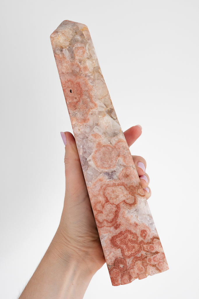 pink amethyst obelisk druzy