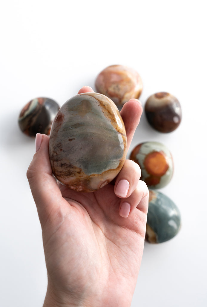 Polychrome Jasper Palm Stone